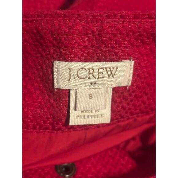 J.Crew Red Scalloped Hem Mini Skirt Size 8 Gold Button Front A-Line Pockets MINT - Picture 5 of 5